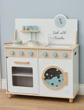 Cuisine et machine à laver jouet en bois blanc personnalisé