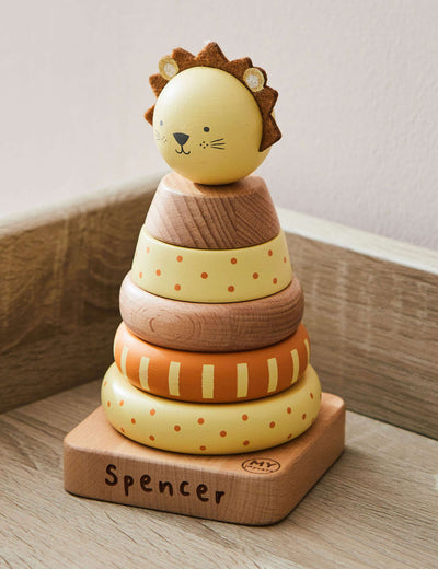 M&S Personalised Wooden Lion Stacker Toy- Buy online at McGrocer