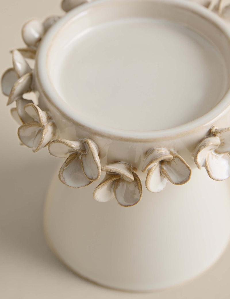 Petal Ceramic Pillar Candle Holder 12.1 cm height, UK version