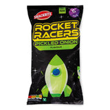 Pickled onion flavour maize and potato snacks (British brand)