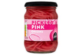 Pickled pink onions in white wine vinegar (British brand)