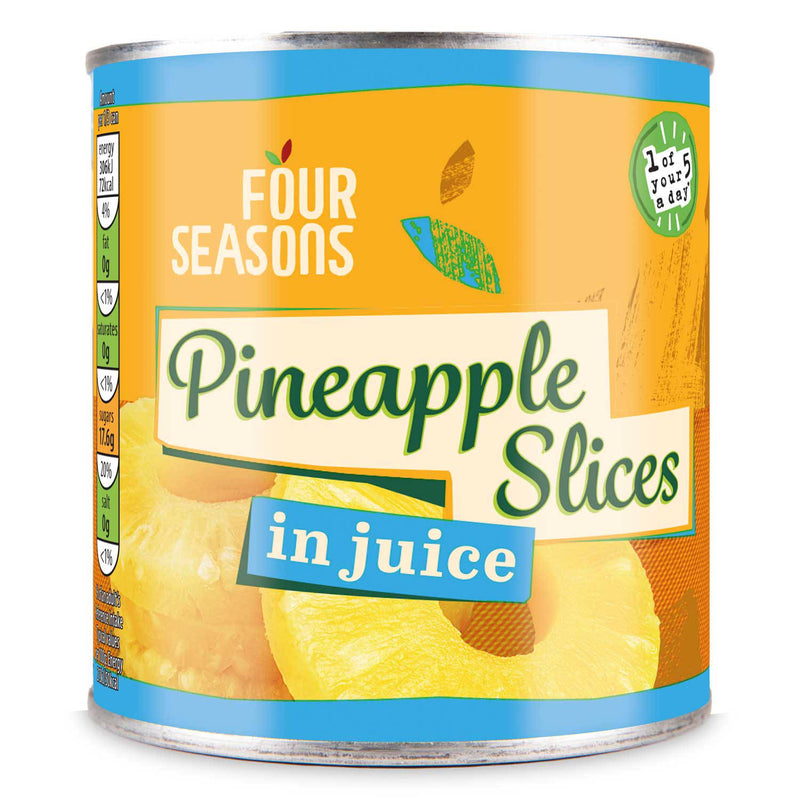 Canned pineapple slices in juice - British product