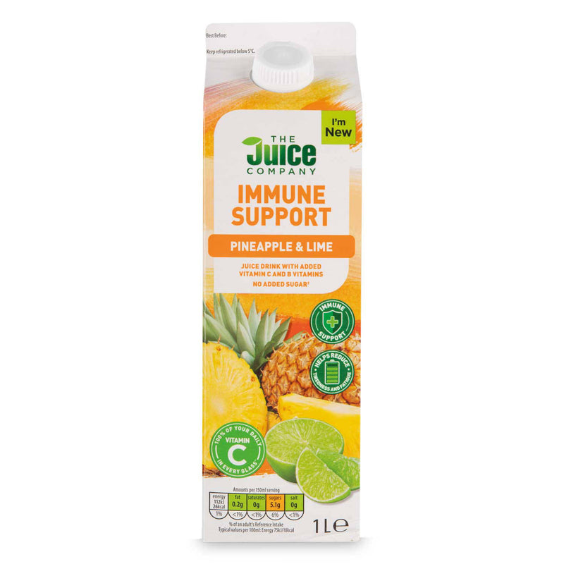 Pineapple & Lime juice drink, no added sugar, imported from the UK