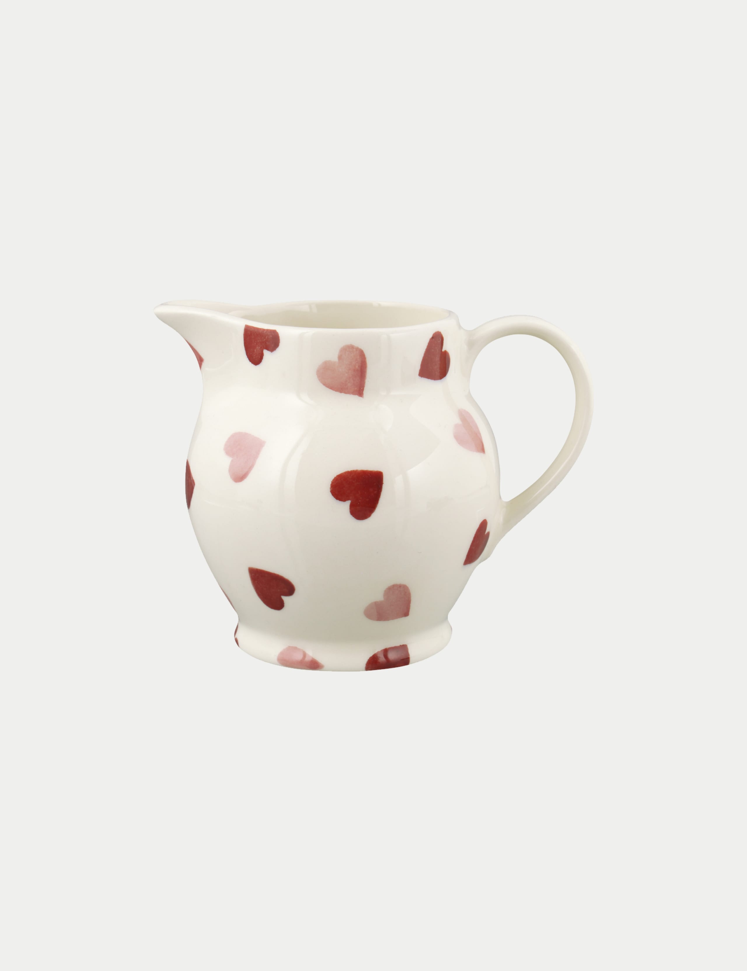 Emma Bridgewater pink hearts milk jug half-pint - British product