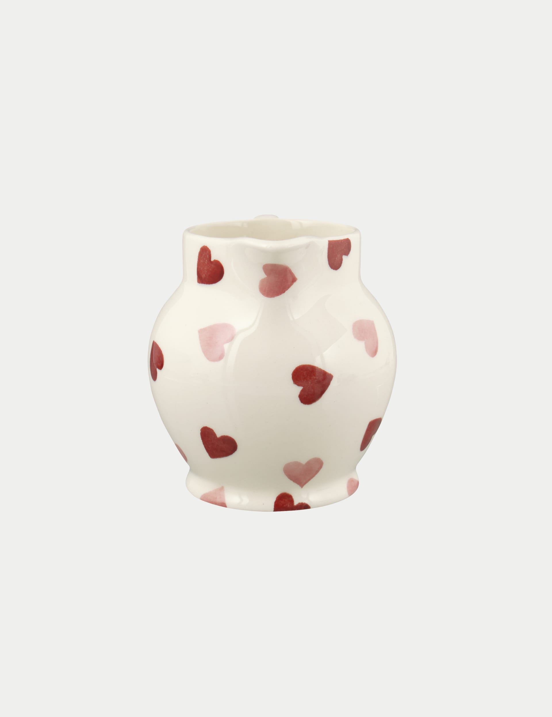 Emma Bridgewater pink hearts milk jug half-pint - British product