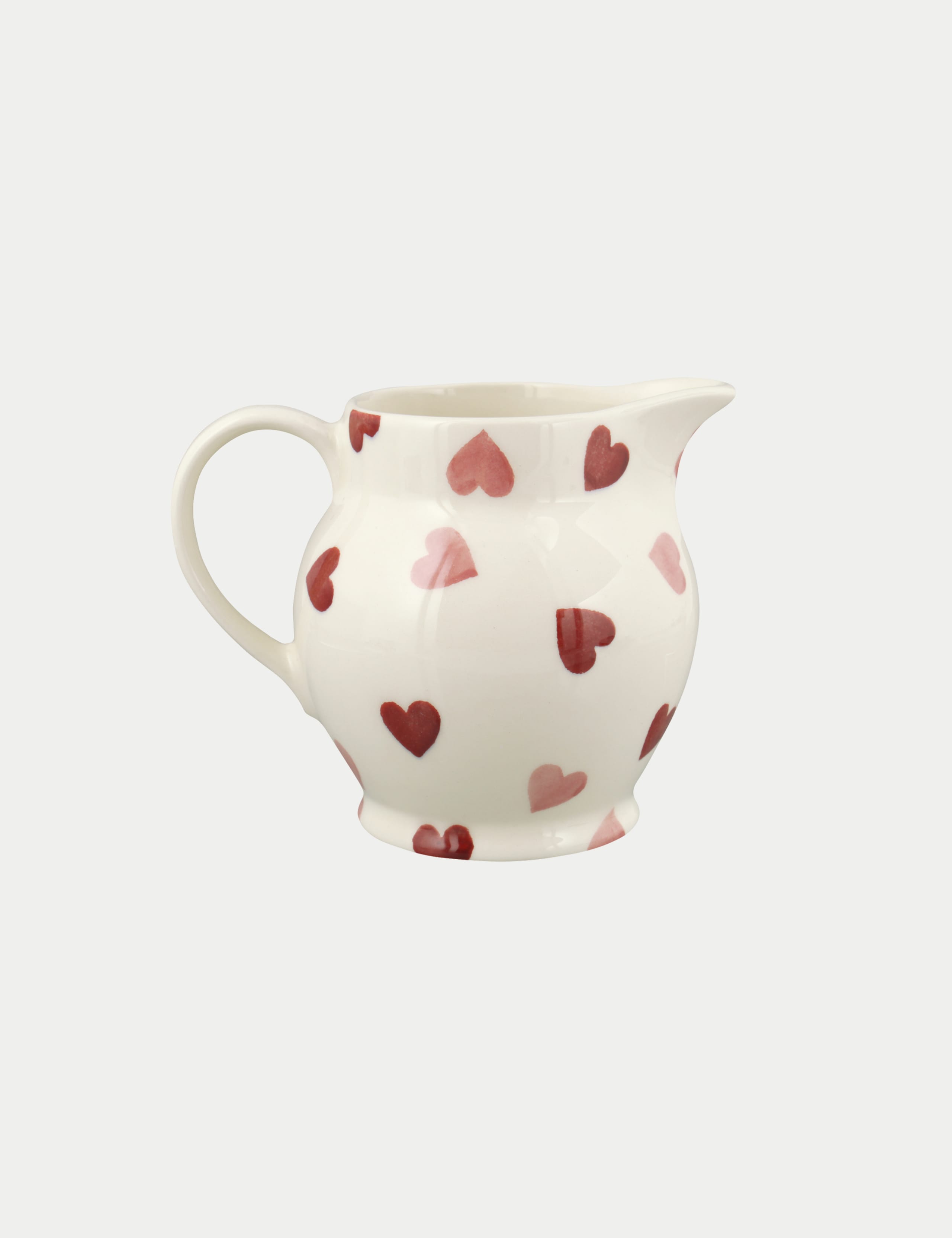 Emma Bridgewater pink hearts milk jug half-pint - British product