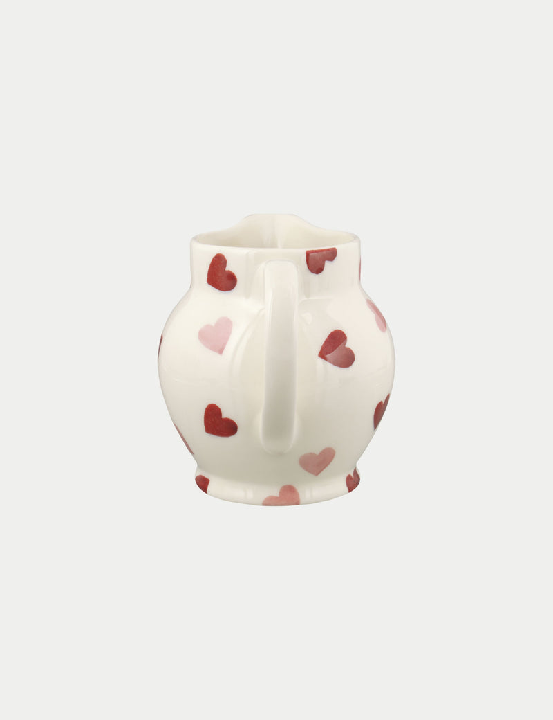 Emma Bridgewater pink hearts milk jug half-pint - British product