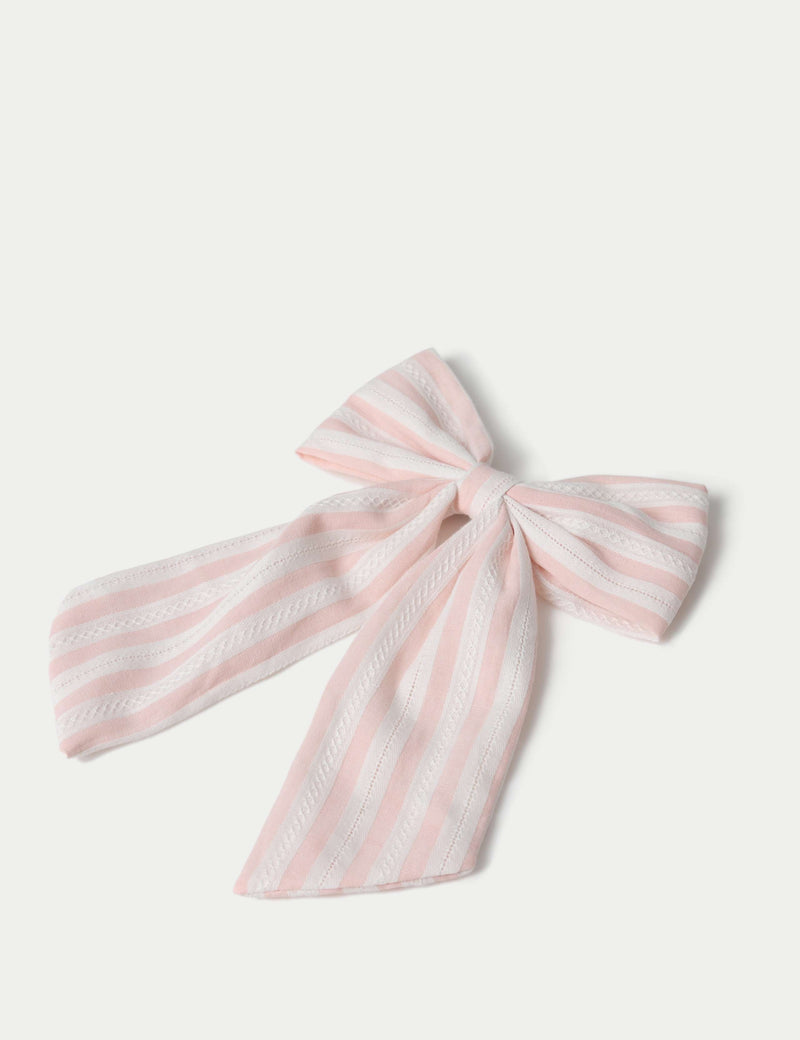 Pink Striped Bow hair accessory, UK version