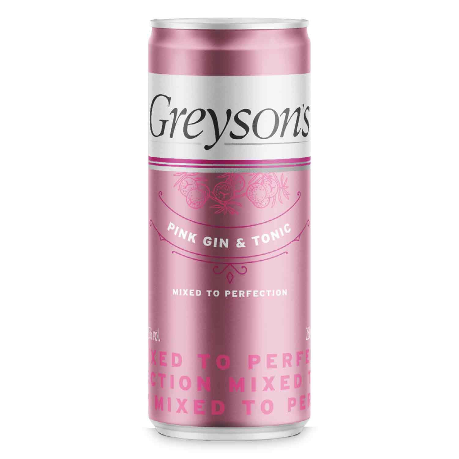 Pink Gin and Tonic premixed drink - British product