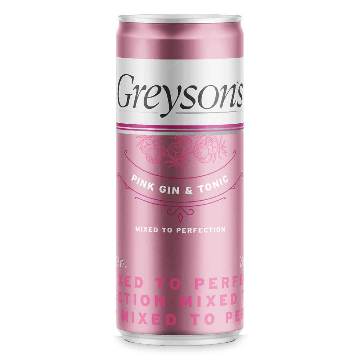 Pink Gin and Tonic premixed drink - British product