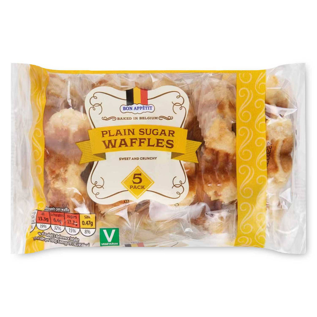 Plain sugar waffles, free from mustard - British product