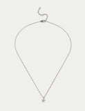 Platinum cubic zirconia flower necklace - British product