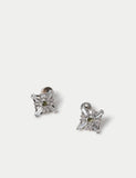 Platinum plated cubic zirconia birthstone stud earrings, imported from the UK