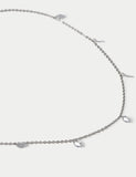 Platinum plated droplet necklace with cubic zirconia, imported from the UK