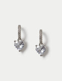 M&S platinum plated heart drop earrings 18mm - British product