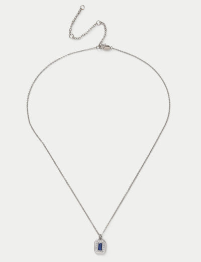 M&S Autograph Platinum Plated Rectangle Necklace 50 cm- Buy online at McGrocer