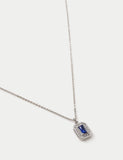 Autograph Collection platinum plated rectangle necklace with cubic zirconia, UK version