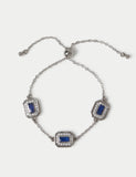 Platinum plated toggle bracelet with cubic zirconia stones - British product