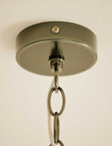 Pleated fabric uplighter pendant light with industrial chain, imported from the UK