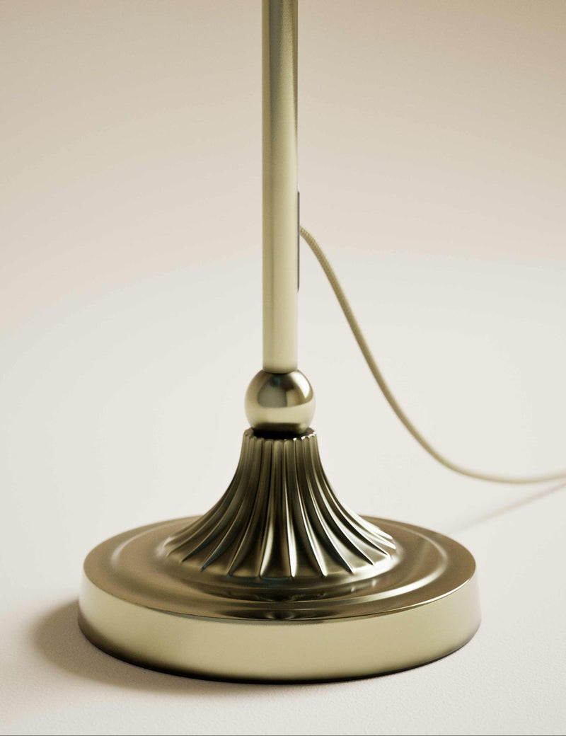 Pleated table lamp with gold-tone frame - British product
