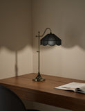 Pleated table lamp with gold-tone frame - British product