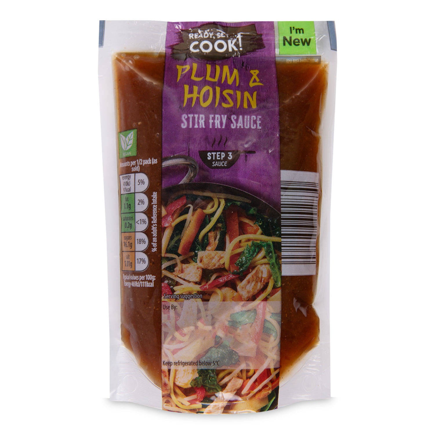 Plum and hoisin stir fry sauce, imported from the UK