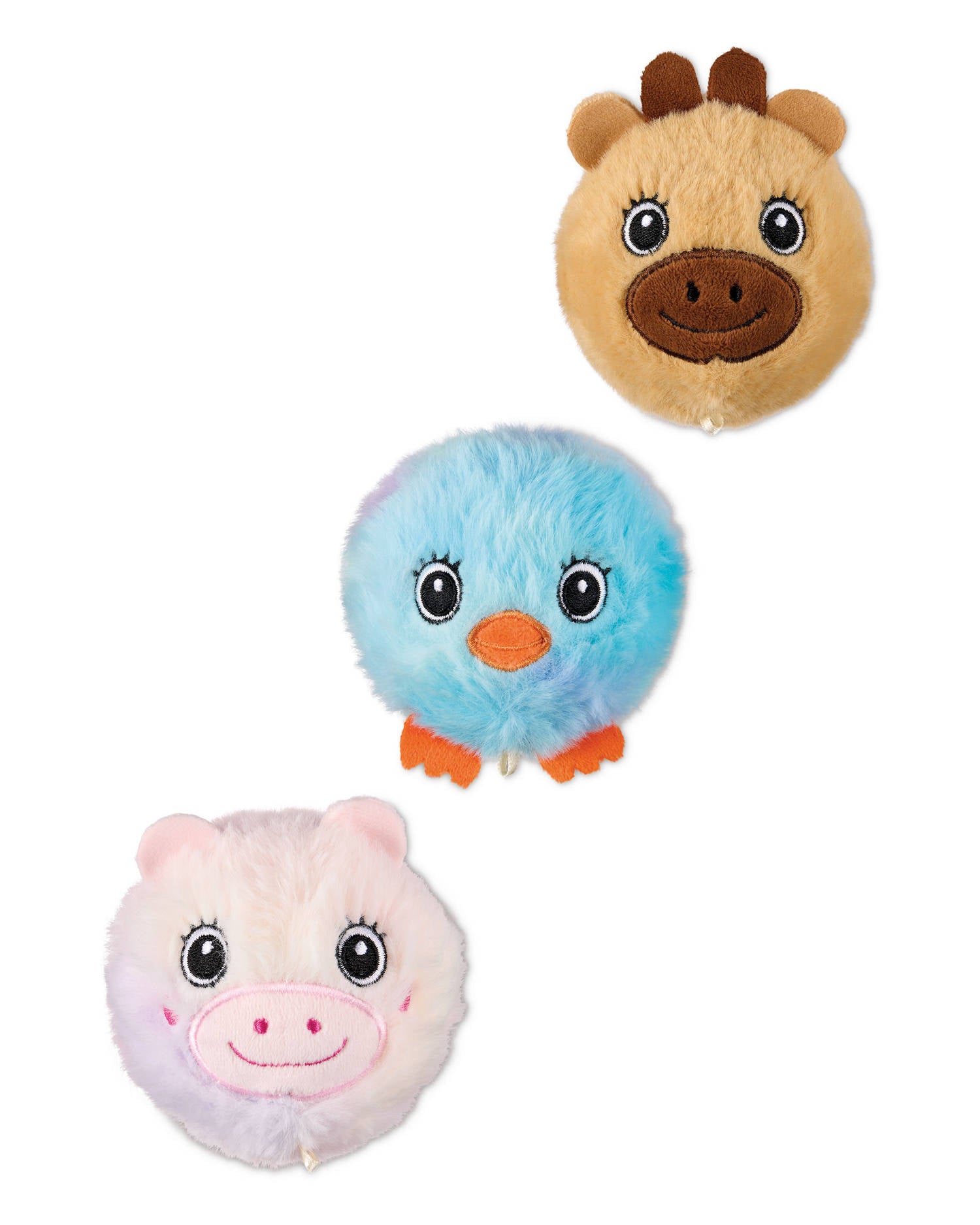 Plush ball toy with animal designs 7.5 cm (British brand)