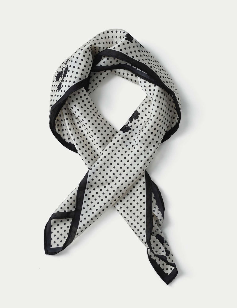 Polka floral scarf 100% polyester - British product