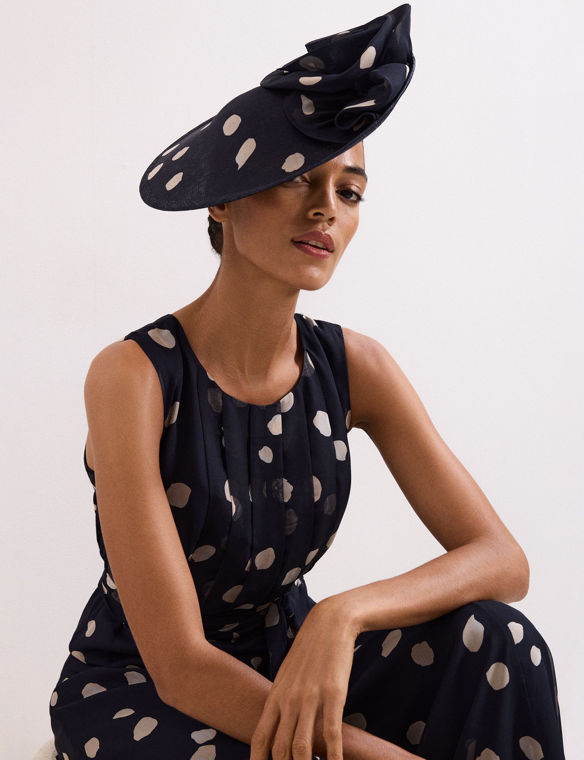 Phase Eight polka dot fascinator, imported from the UK