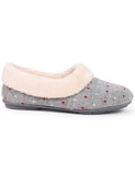 Jones Bootmaker polka dot faux fur lined slippers, imported from the UK