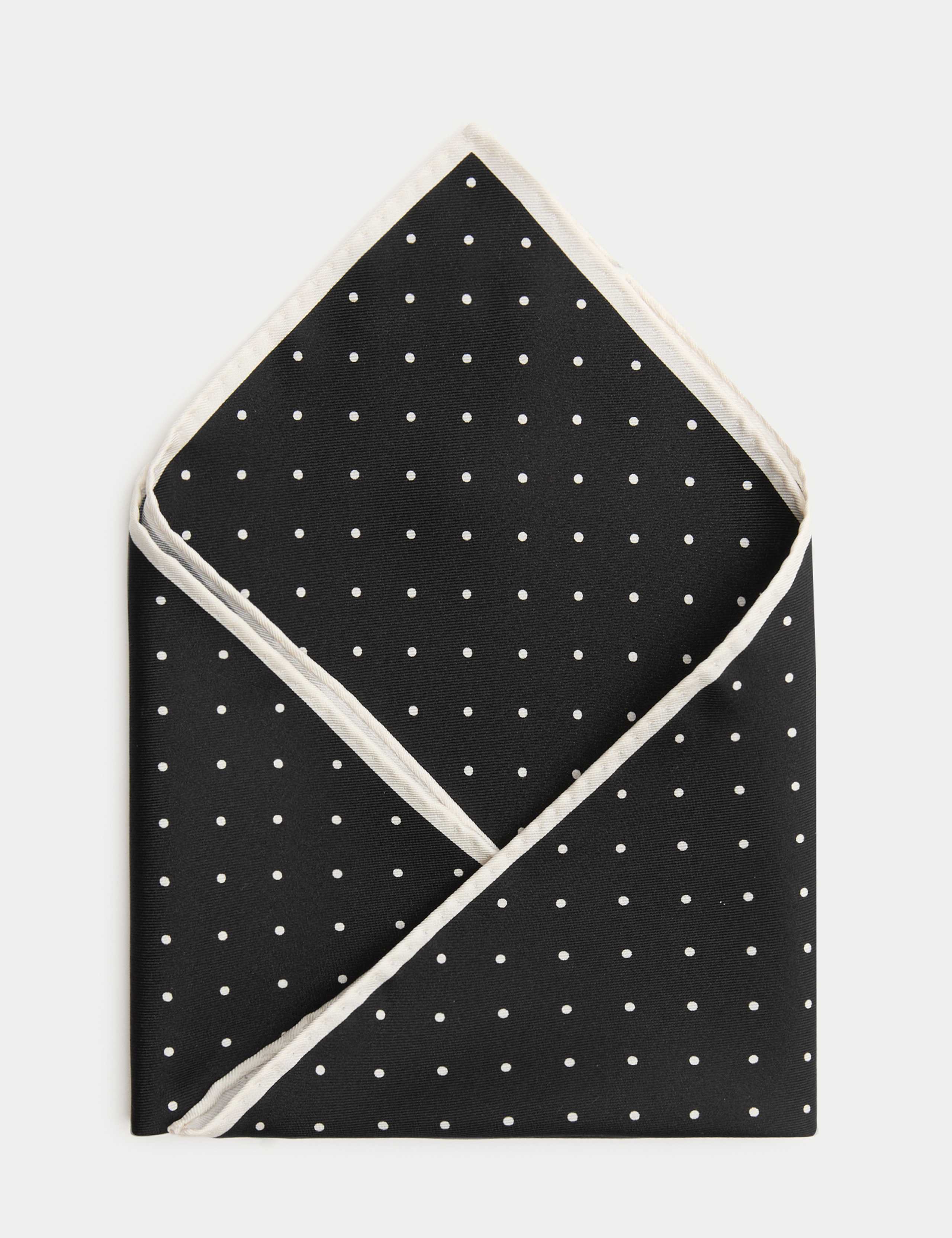 Autograph polka dot pure silk pocket square, UK version