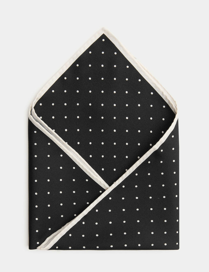 Autograph polka dot pure silk pocket square, UK version