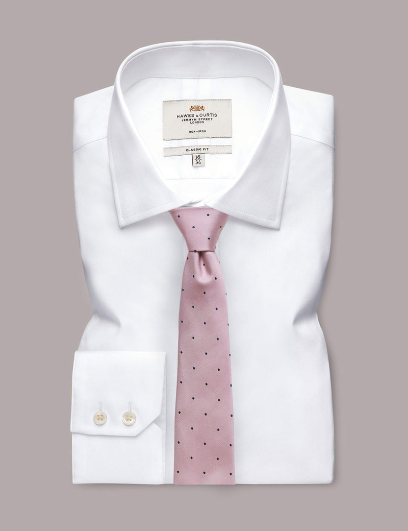 Hawes & Curtis polka dot pure silk tie 8cm - British product