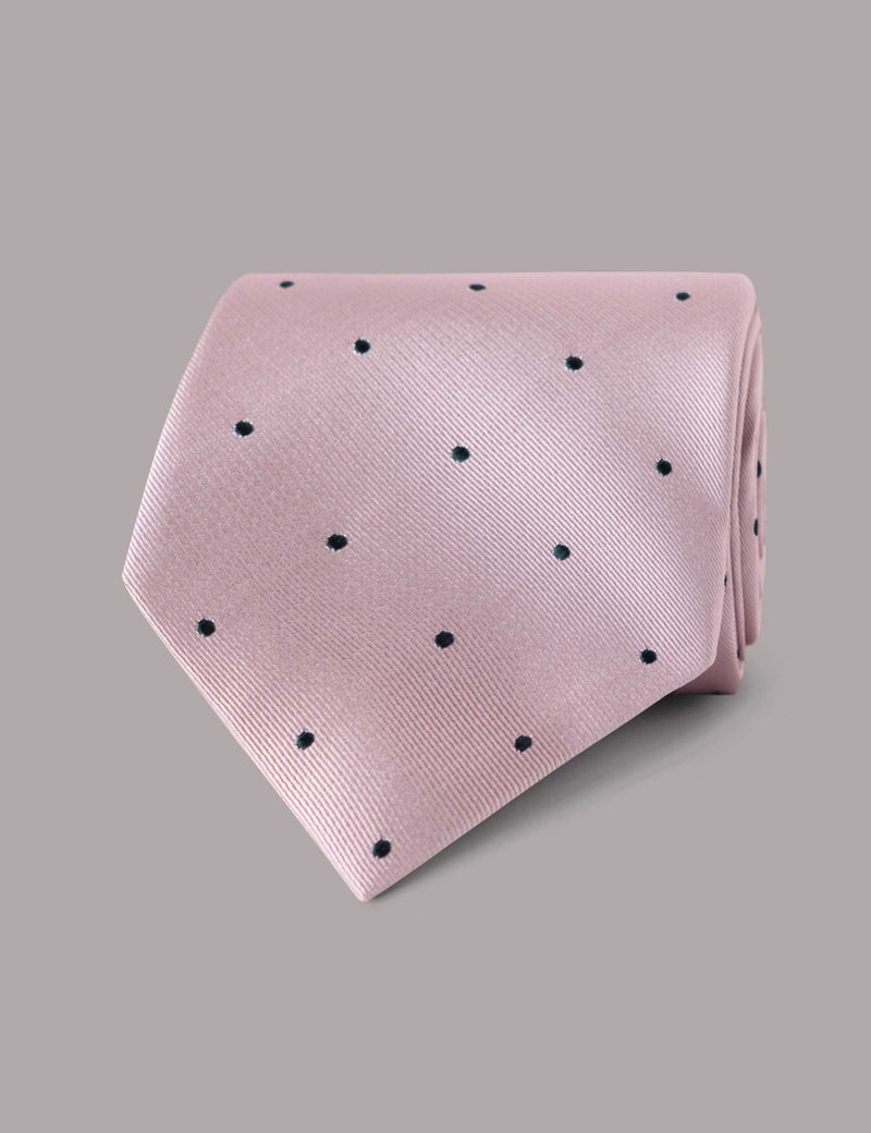 Hawes & Curtis polka dot pure silk tie 8cm - British product