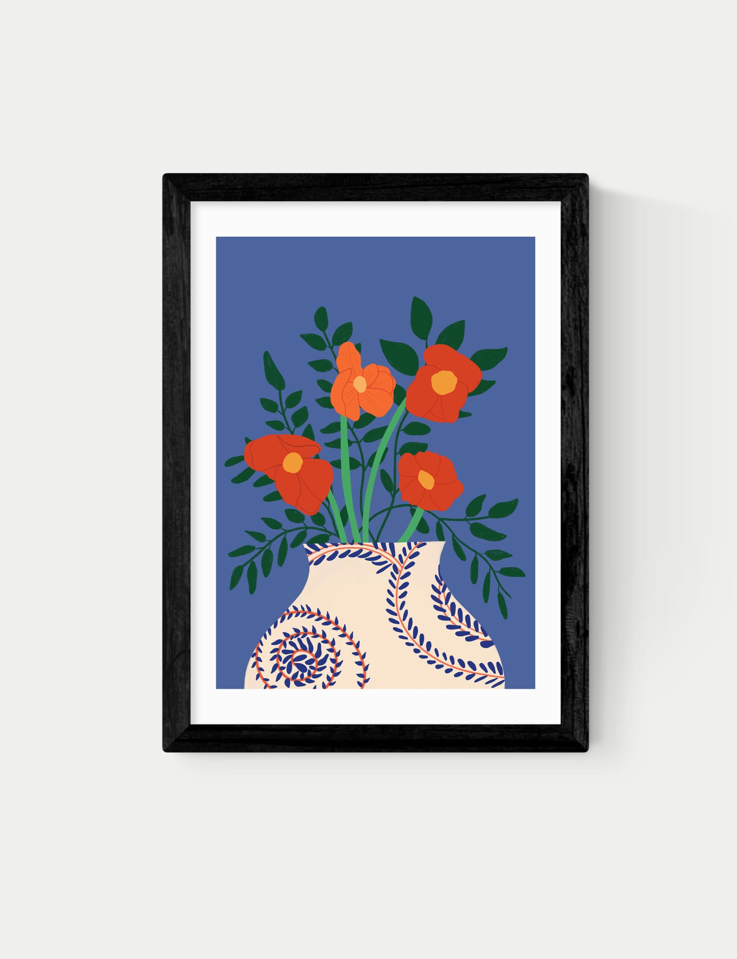 East End Prints framed poppy art print by Sifa Mustafa, UK version