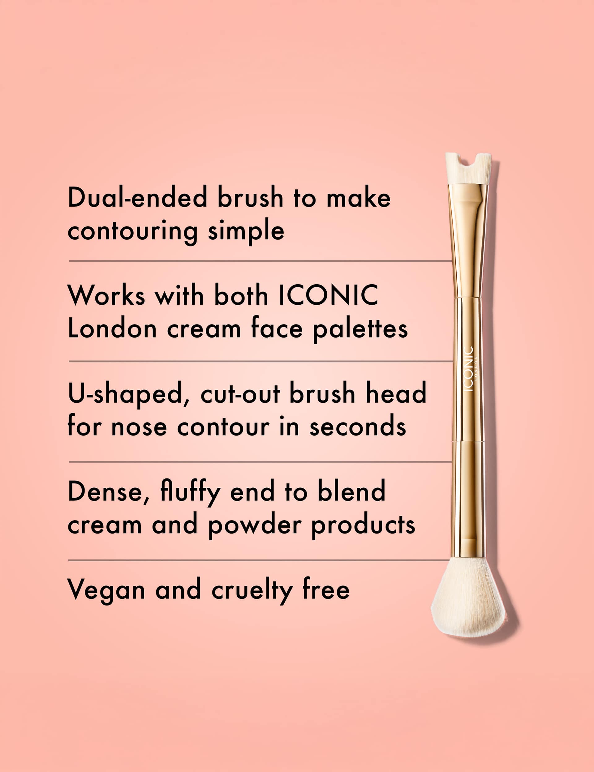 ICONIC London Precision Duo Contour Brush, imported from the UK