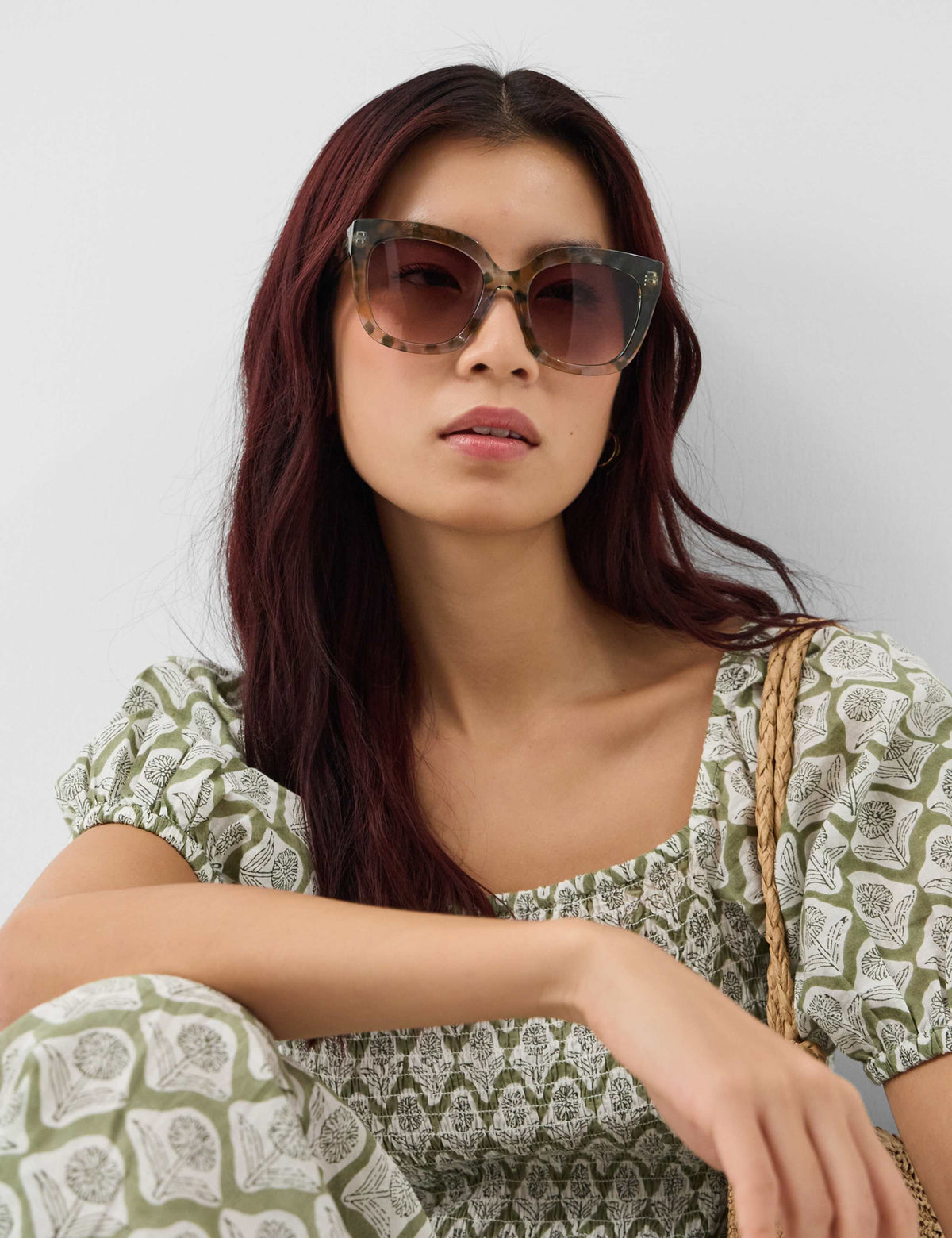 Accessorize oversized square sunglasses with tortoiseshell pattern (British brand)