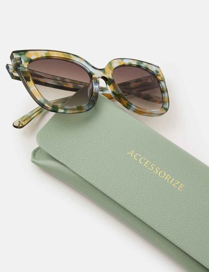 Accessorize oversized square sunglasses with tortoiseshell pattern (British brand)