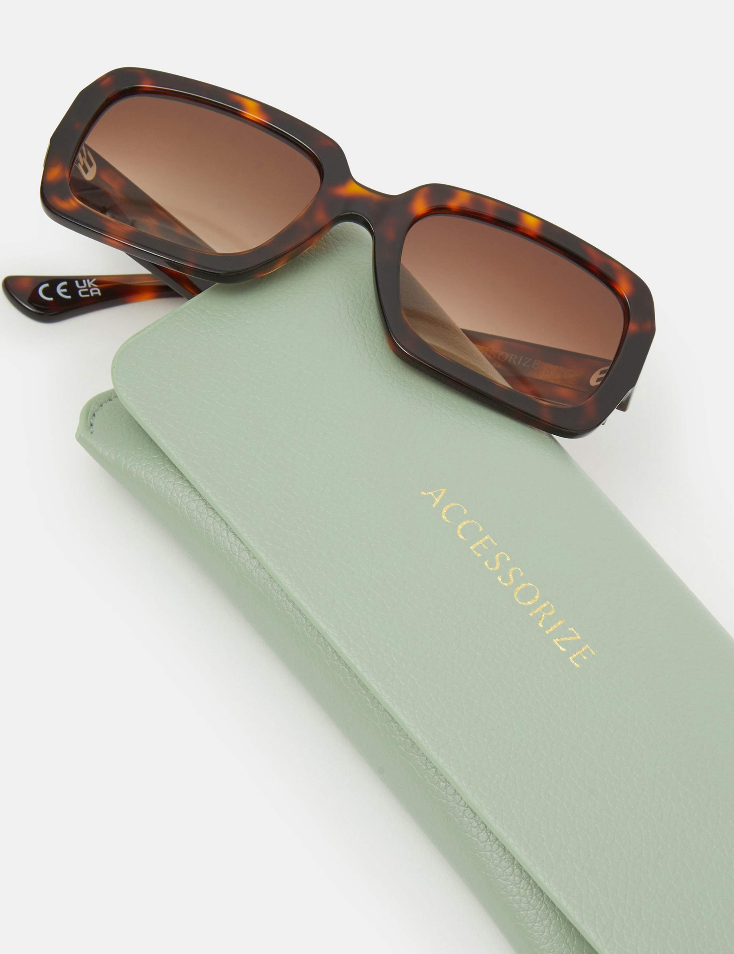 Accessorize square sunglasses two-tone tortoiseshell, UK version