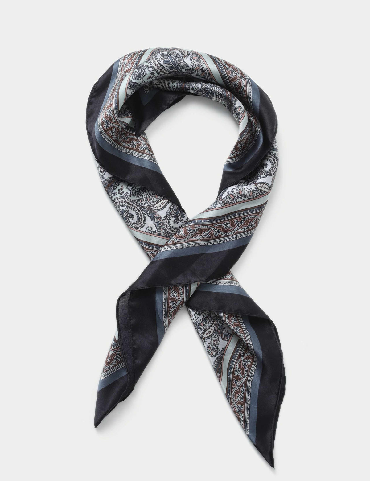 M&S printed paisley blue and white scarf (British brand)