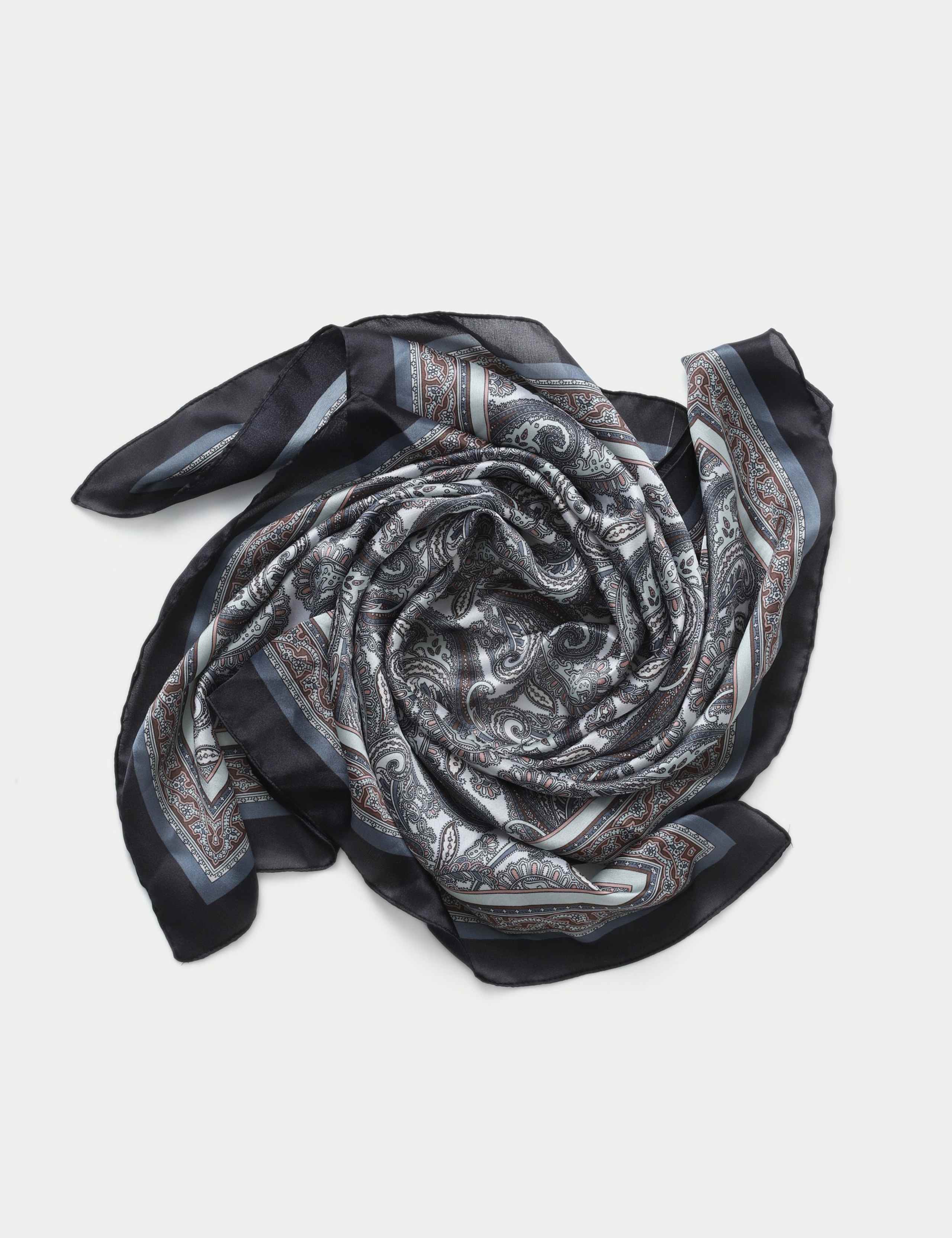 M&S printed paisley blue and white scarf (British brand)