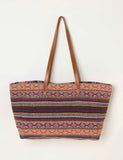 FatFace printed tote bag with leather handles, UK version