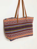 FatFace printed tote bag with leather handles, UK version