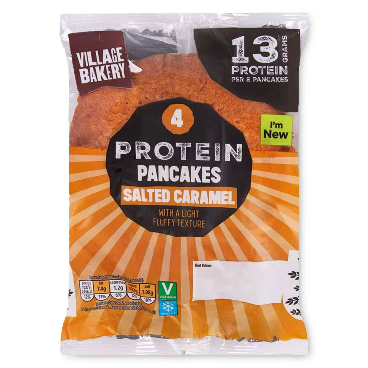 Protein salted caramel pancakes, imported from the UK