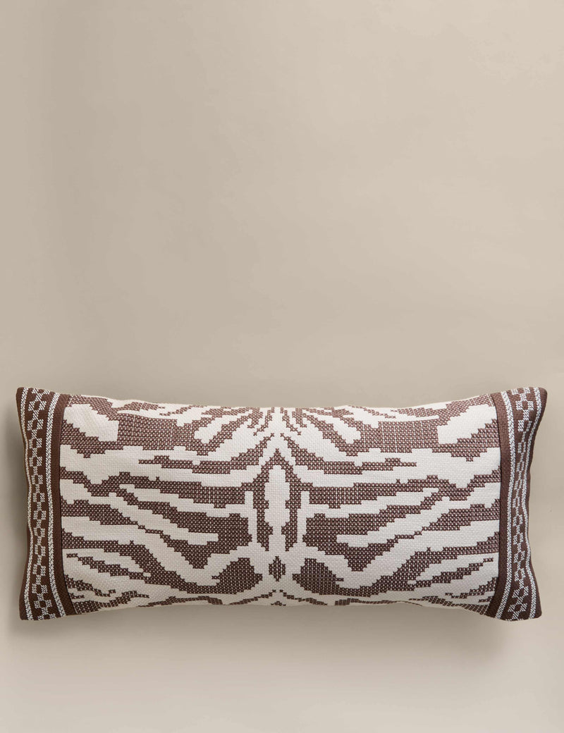 Pure cotton embroidered abstract bolster cushion - British product