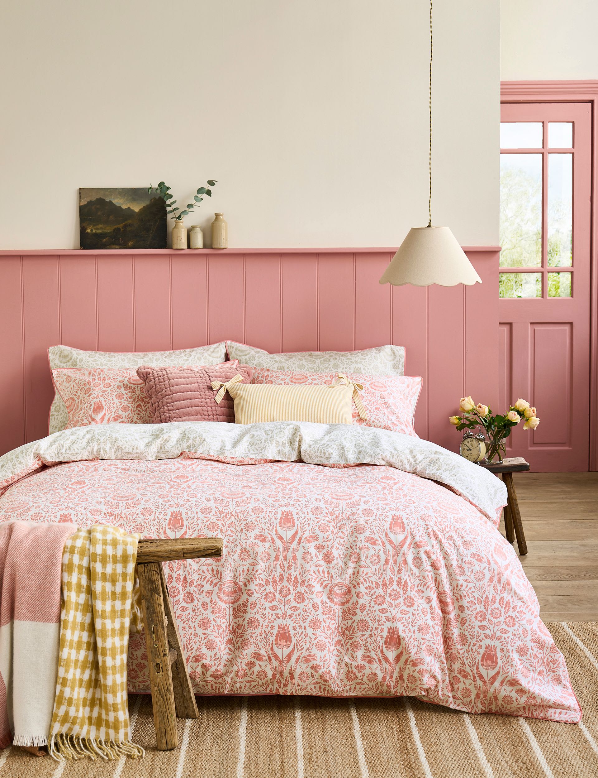 Laura Ashley pure cotton Ashstead Damask bedding set, UK version