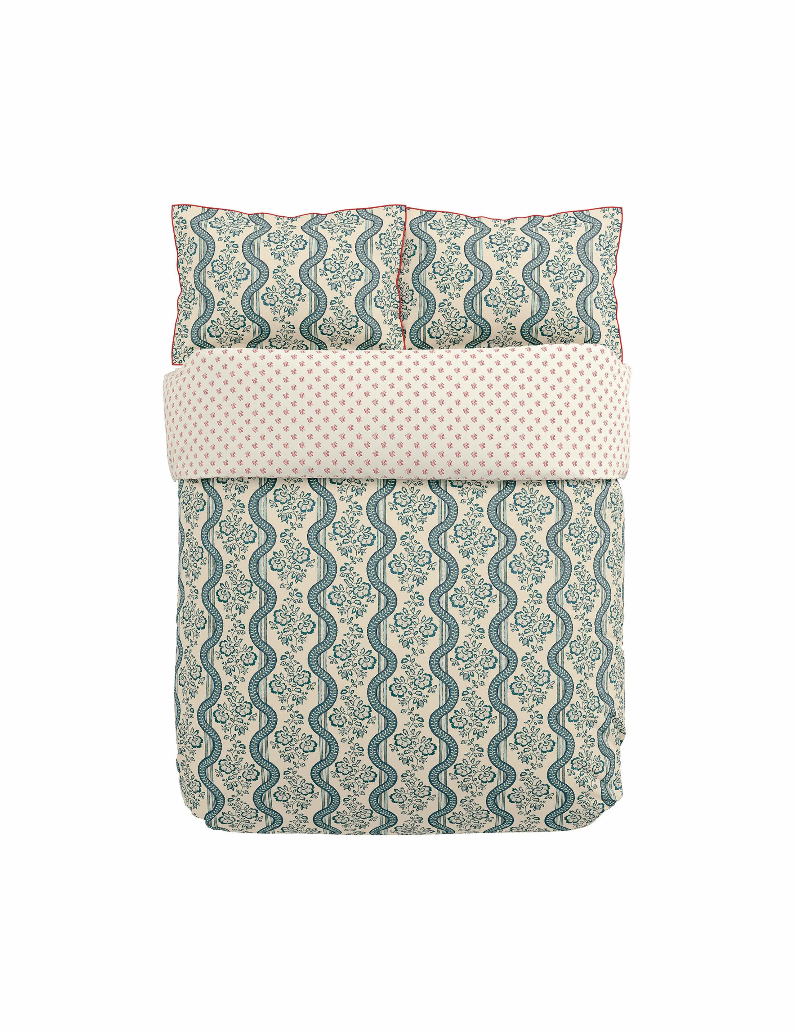 Sanderson pure cotton Aubrey bedding set floral trellis design, imported from the UK
