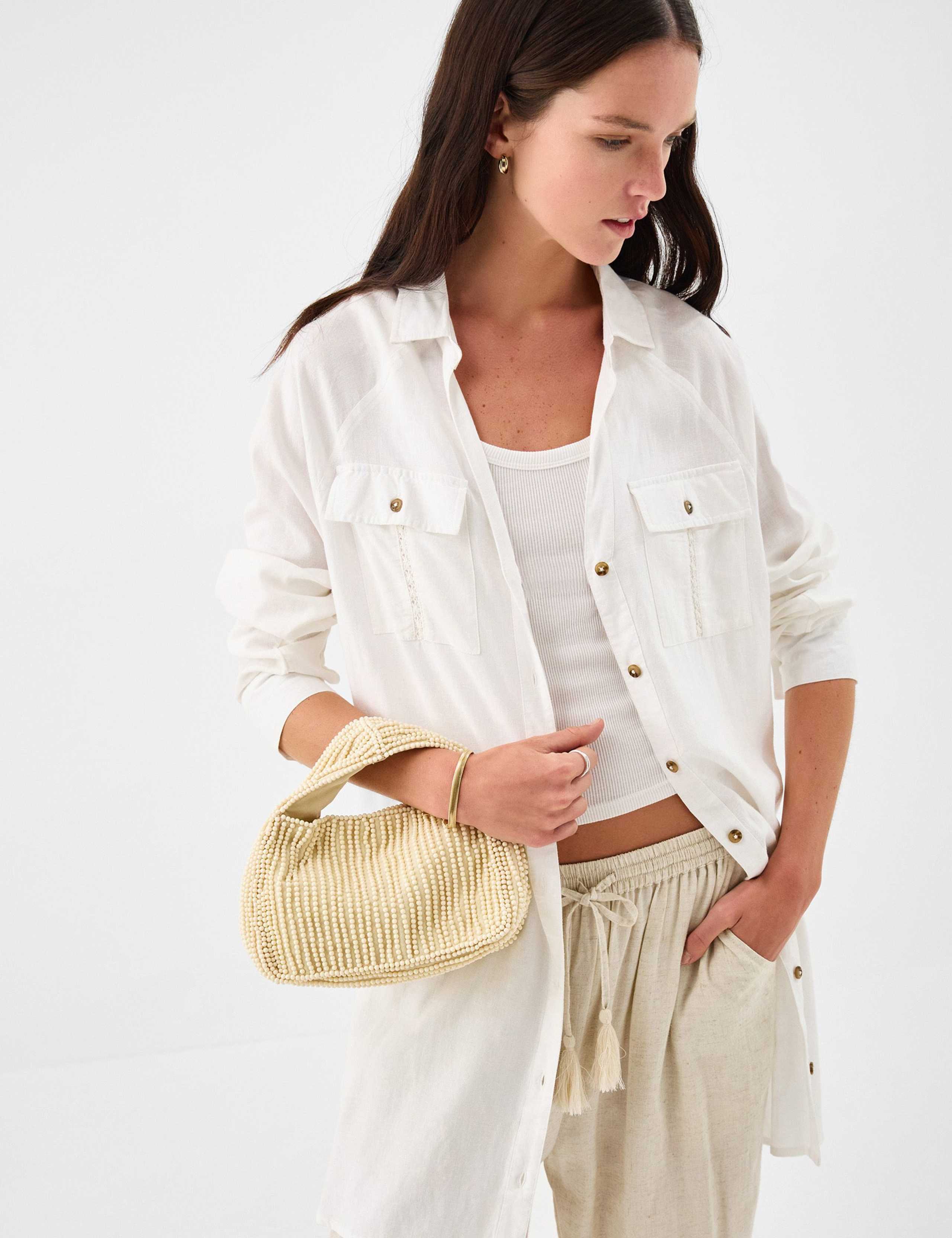 Accessorize pure cotton beaded grab bag (British brand)