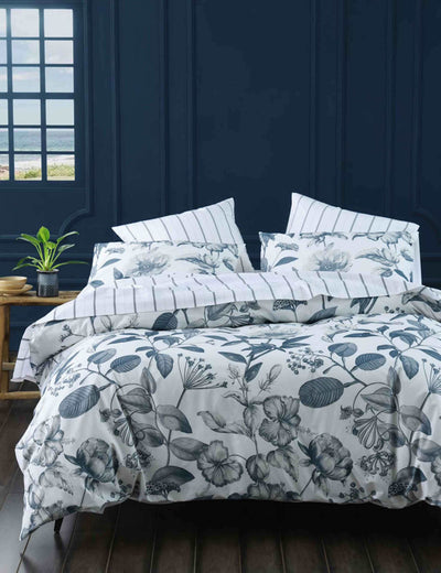 M&S Pure Cotton Botanical Bluestone Bedding Set- Buy online at McGrocer