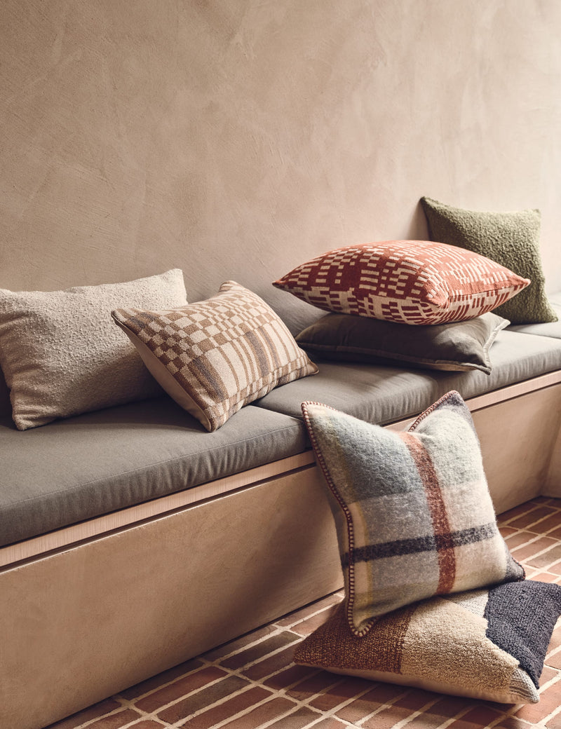 Boucle bolster cushion pure cotton 55cm, UK version